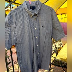 Fred Perry Checkered Shirt Men’s Short Sleeve gently worn size XXL